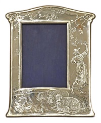 An embossed silver easel, 1909