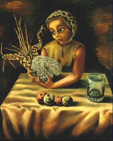 niña con naturaleza muerta by juan soriano