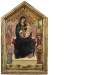 The Madonna and Child enthroned surrounded by...