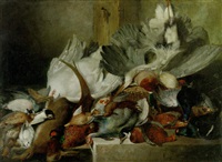 Dead game and other birds in a larder, 1845–1845