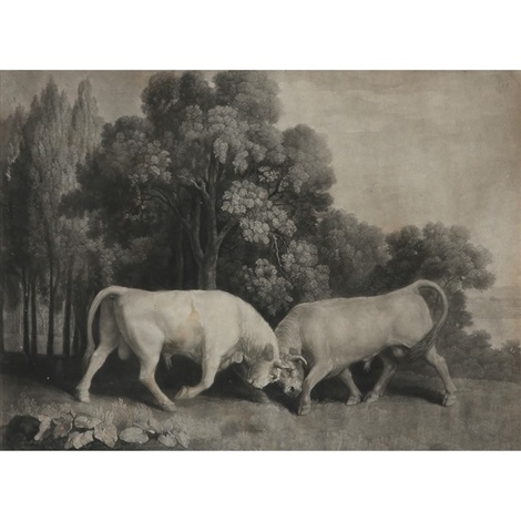 Horses Fighting Bulls Fighting 2 works after George Stubbs by ...