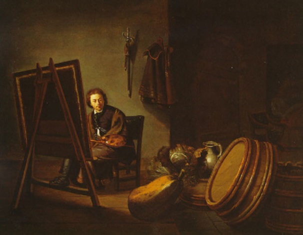AN ARTIST IN HIS STUDIO by Pieter van den Bosch on