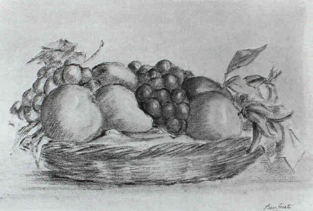 NATURA MORTA CON CESTA DI FRUTTA AUTUNNALE by Domenico Purificato