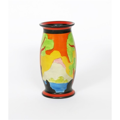 Applique Etna A Rare Clarice Cliff Bizarre 265 Vase By Clarice