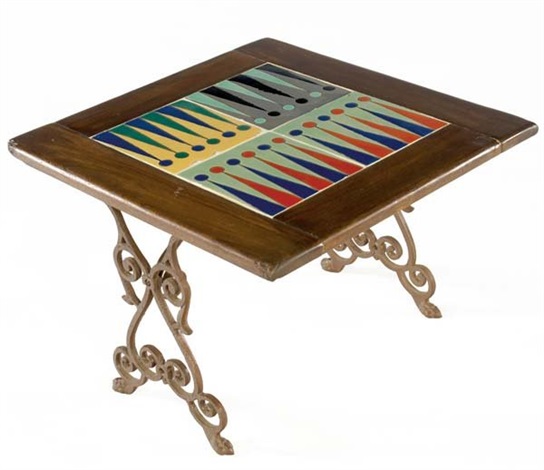 backgammon catalina pottery tile table artnet
