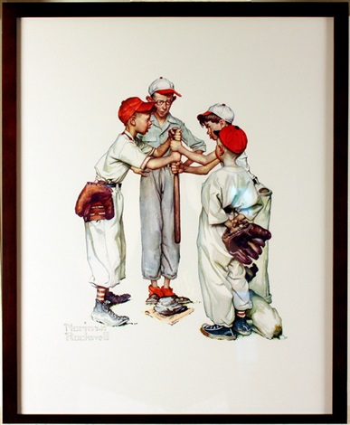 Four Sporting Boys Prints Set of 4 by Norman Rockwell on artnet