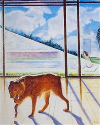 Perro y piscina