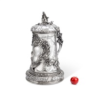 A very large German Louis XV style silver..., 1880
