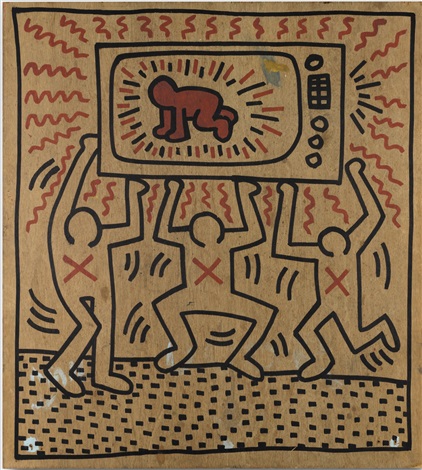 keith haring wooden blocks