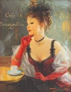 Elégante au café