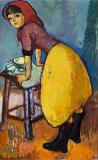 Petite fille tunisienne à la jupe jaune