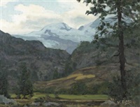 Landscape with mountains in the distance