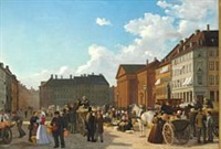 Market day in Gammel Torv in Copenhagen, 1867