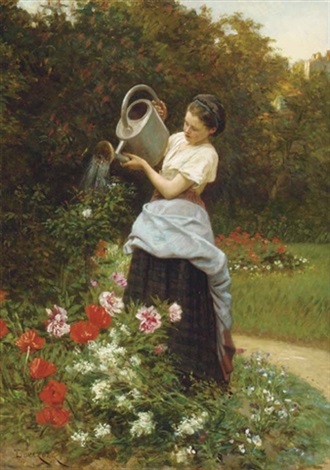 Tending The Garden By Theophile Emmanuel Duverger On Artnet