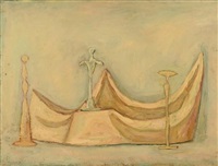 Composition au drapé rose