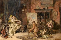 In the artist's studio