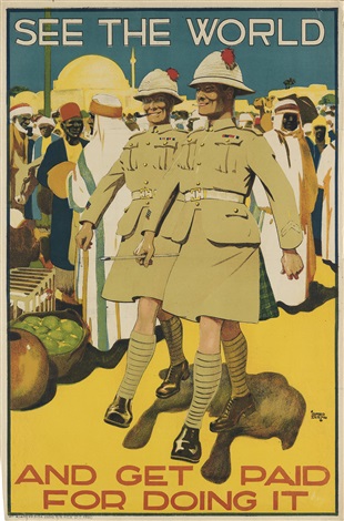 see the WORLD and get paid for DOING IT vintage poster A Leete UK 1919 24X36 