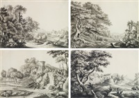 Un ensemble de douze paysages avec ruines Un ensemble de douze paysages avec ruines