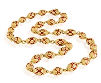 AN ENAMEL NECKLACE, WITH GEM-SET PENDANT, 1960 AN ENAMEL NECKLACE, WITH GEM-SET PENDANT, 1960