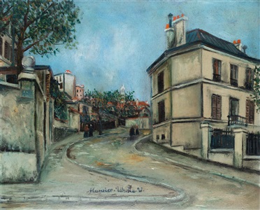 rue ravignan, coin rue d'orchampt, montmartre by maurice utrillo