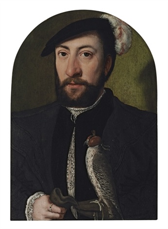 Portrait Of A Man Half Length In A Black Doublet And White Shirt