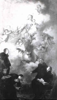 The Immaculate Conception appearing to a group... The Immaculate Conception appearing to a group...