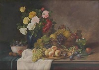 Reiches Früchtestillleben mit einem Rosenstrauß Reiches Früchtestillleben mit einem Rosenstrauß