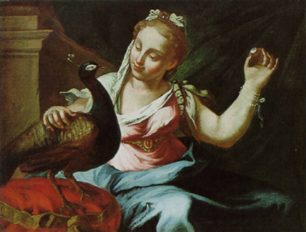 Giunone con pavone by Giambettino Cignaroli on