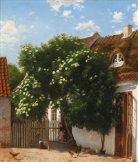 A blooming elder in a yard, 1866