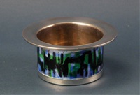 Norwegian Sterling Enameled Bowl, J. Tostrup