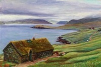 View from a Faroese village, 1945