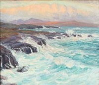 A rocky coastal scene from The Faroe Islands, 1928 A rocky coastal scene from The Faroe Islands, 1928