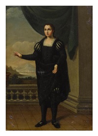 Portrait of a lady, full length, wearing a costume Portrait of a lady, full length, wearing a costume