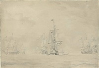 Admiral De Ruyter meeting Tromp aboard for a , 1665 Admiral De Ruyter meeting Tromp aboard for a , 1665