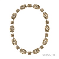 Arts and Crafts Gold Necklace, Edward Oakes Arts and Crafts Gold Necklace, Edward Oakes