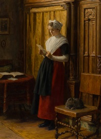 The reading orphan girl