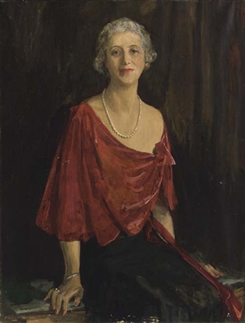black dress with red shawl