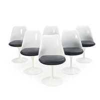 SET OF SIX EERO SAARINEN TULIP DINING CHAIRS SET OF SIX EERO SAARINEN TULIP DINING CHAIRS