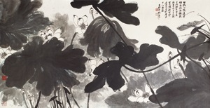 水玉乾坤镜框设色纸本lotus By Zhang Daqian On Artnet