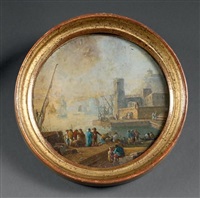 Scène de port méditerranéen animée de..., 1780