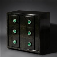 Cerused Oak Chest with Green Ceramic Pulls Cerused Oak Chest with Green Ceramic Pulls