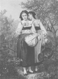 Deux jeunes alsaciennes au jardin
