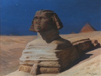 Sfinksen ved Kairo. Maanebelysning, 1912