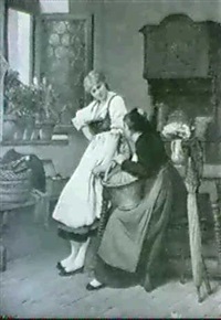 CONVERSATION DANS UN INTERIEUR ALSACIEN