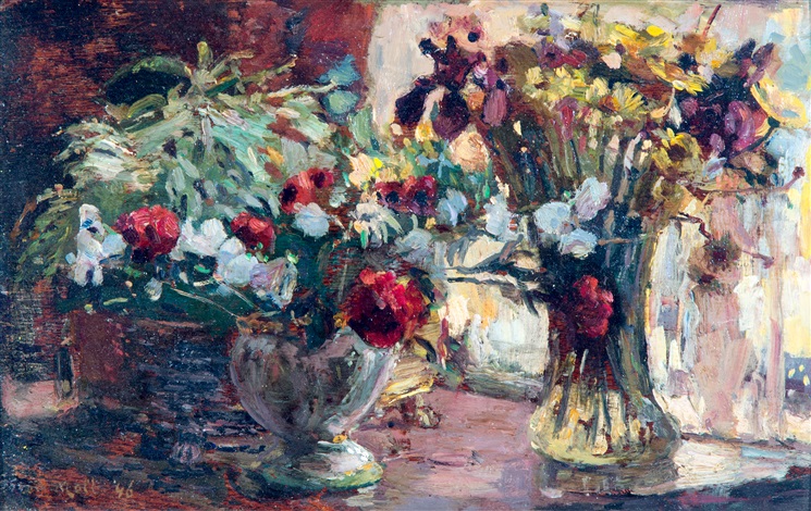 Flower Vases On Window Sill By Evert Moll On Artnet