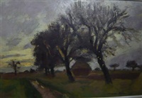 Paysage d'automne, soleil couchant, 1935
