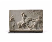 Jeunes hommes jouant avec un âne, 1864