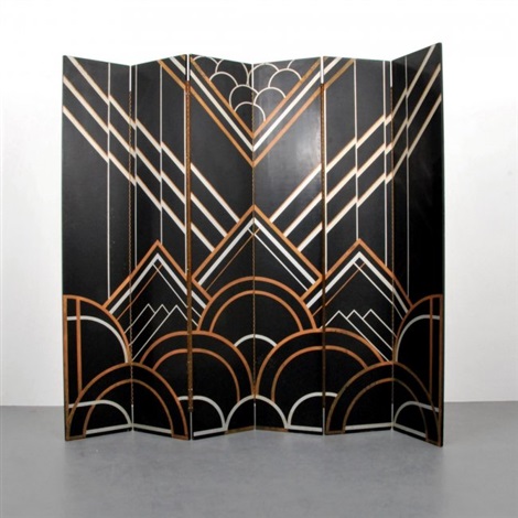Art deco, six-panel, folding screenroom divider by Donald Deskey on artnet