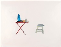 NATURE MORTE A LA TABLE ET AU TABOURET, 2001