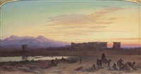 Bedouin encampment before the Temple of..., 1867 Bedouin encampment before the Temple of..., 1867
